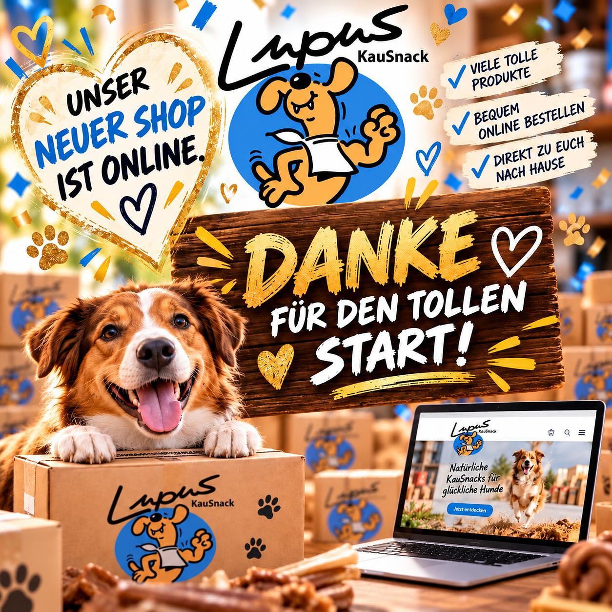 🎉🐾 NEUER LOOK, GLEICHE LEIDENSCHAFT – LUPUS KAUSNACK IM FRISCHEN DESIGN! 🐾🎉 ✨ Habt ihr es schon ent